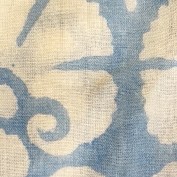 Oliphant Lightweight Tunic Top Dress Coverup Vneck Dusty Blue Aqua White Size M - Picture 8 of 9